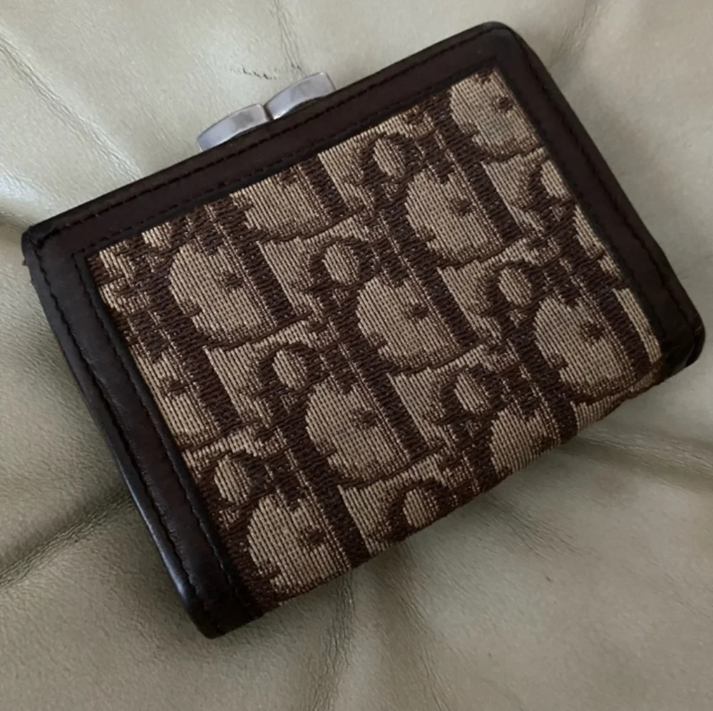 Authentic (COA) Vintage Christian Dior Trotter Wallet Kiss Lock with Dust Bag